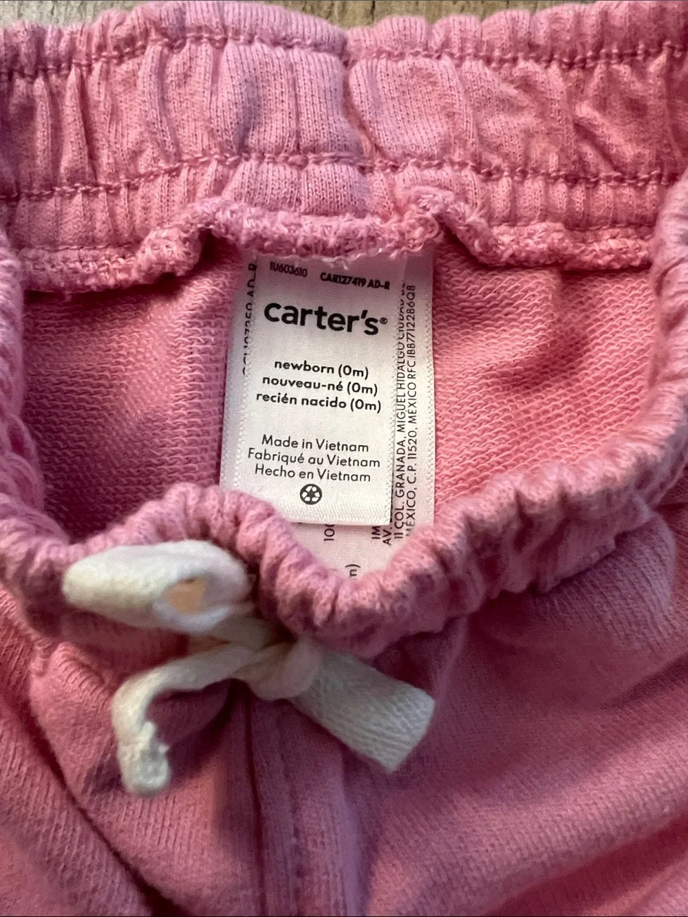 Carter's Light Pink Knit Pull-On Shorts with Drawstring